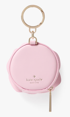 NWB Kate Spade 3D Coin Purse Flora Rose Pink Leather Charm KE691