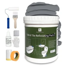 Gray Tub and Tile Refinishing Kit, Bathtub Sink Countertop DIY Paint Kit, 16oz