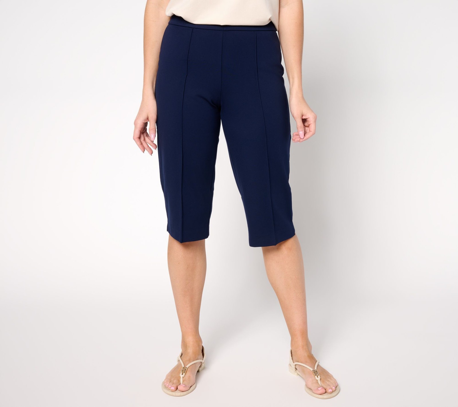 Susan Graver Women's Petite Pants 2XP Weekend Ponte Straight Leg Blue A691365