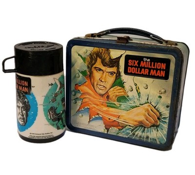 The Six Million Dollar Man 1978 VTG Metal Lunchbox W/ Thermos Lee Majors TV Show