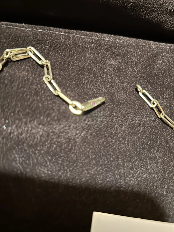 Collar de cadena con clip de papel de 17" Roberto Coin $3250 en oro amarillo de 18k Foto 4 de 4