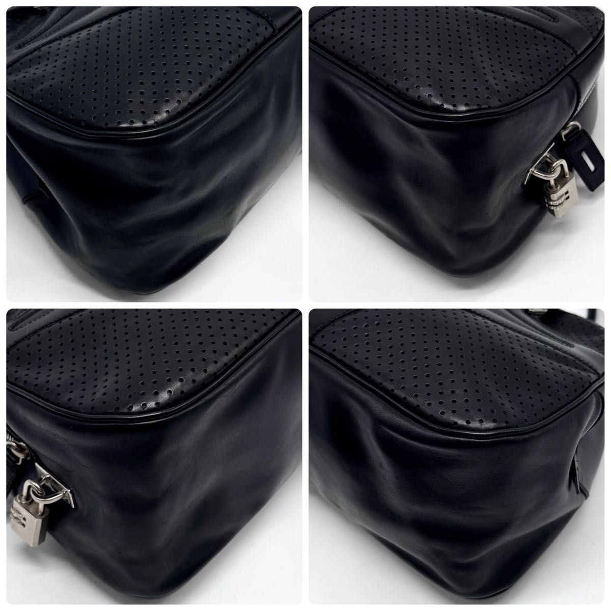 Prada Archive 2000ss Boring Bag Leather Bowling Black Boston