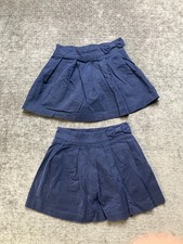 Lot Of 2 Pleated Skort Girls Tall Small Navy Blue Casual Summer Bow Detail Waist