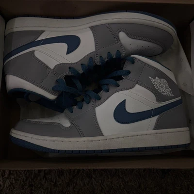 Jordan 1 Mid Cement True Blue for Sale | Authenticity Guaranteed