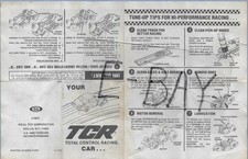 1977 IDEAL TOY CORPORATION TCR TOTAL CONTROL RACING SLOT CAR INSTRUCTION SHEET
