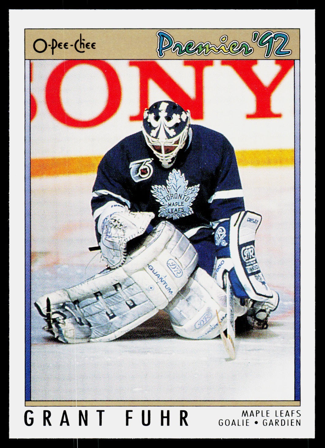 1991-92 O-Pee-Chee Premier Grant Fuhr #100 Toronto Maple Leafs