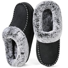 ULTRAIDEAS Women's Memory Foam House Slippers,Black,7-8 7-8, Black