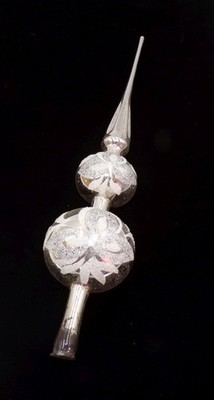Alte Baumspitze Silber aus Glas Christbaumspitze Weihnachtsbaumspitze Lauscha