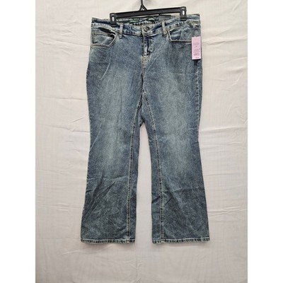 Wild Fable Low Rise Baby Boot Jeans Dark Tinted Blue High Stretch Size 17