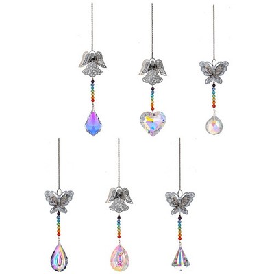 6 Pcs Hängende Kristalle Regenbogen-Maker Schmetterlings-Engel-Anhänger Stück