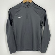 Nike Dri-FIT Kids Gray Black Quarter Zip Athletic Pullover 807245-021 Size L