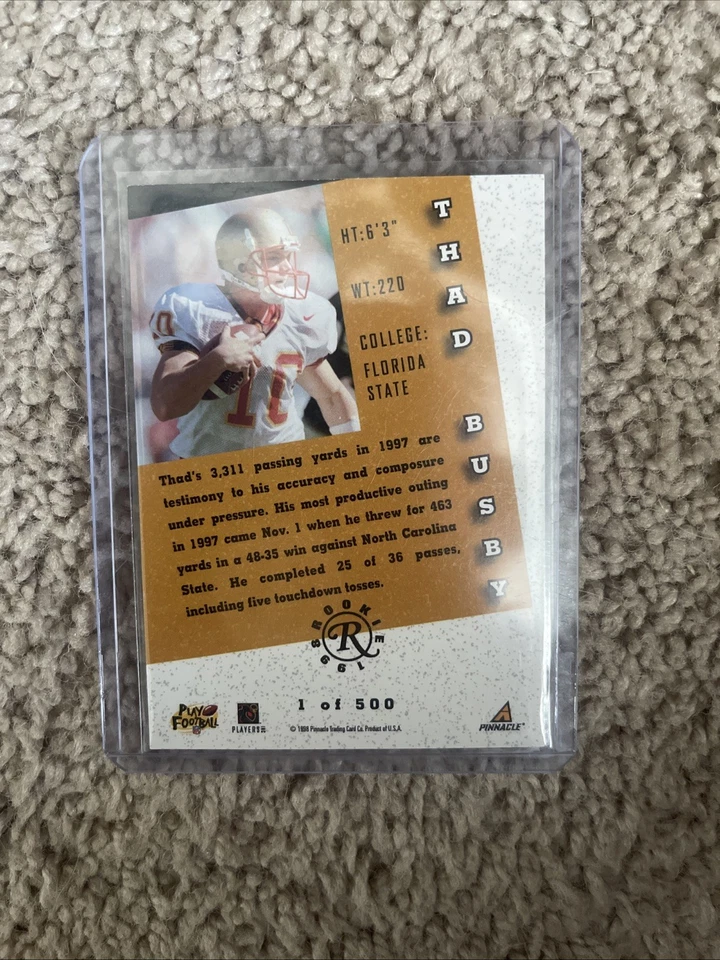 Score Thad Busby FSU 1998 - firmas auténticas de novato/500 (AU, RC)  Foto 2 de 2