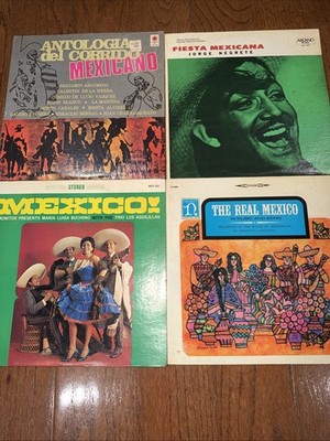 Lot of 4 Vintage Mexican Vinyl Records   Corrido, Mariachi, Jorge Negrete