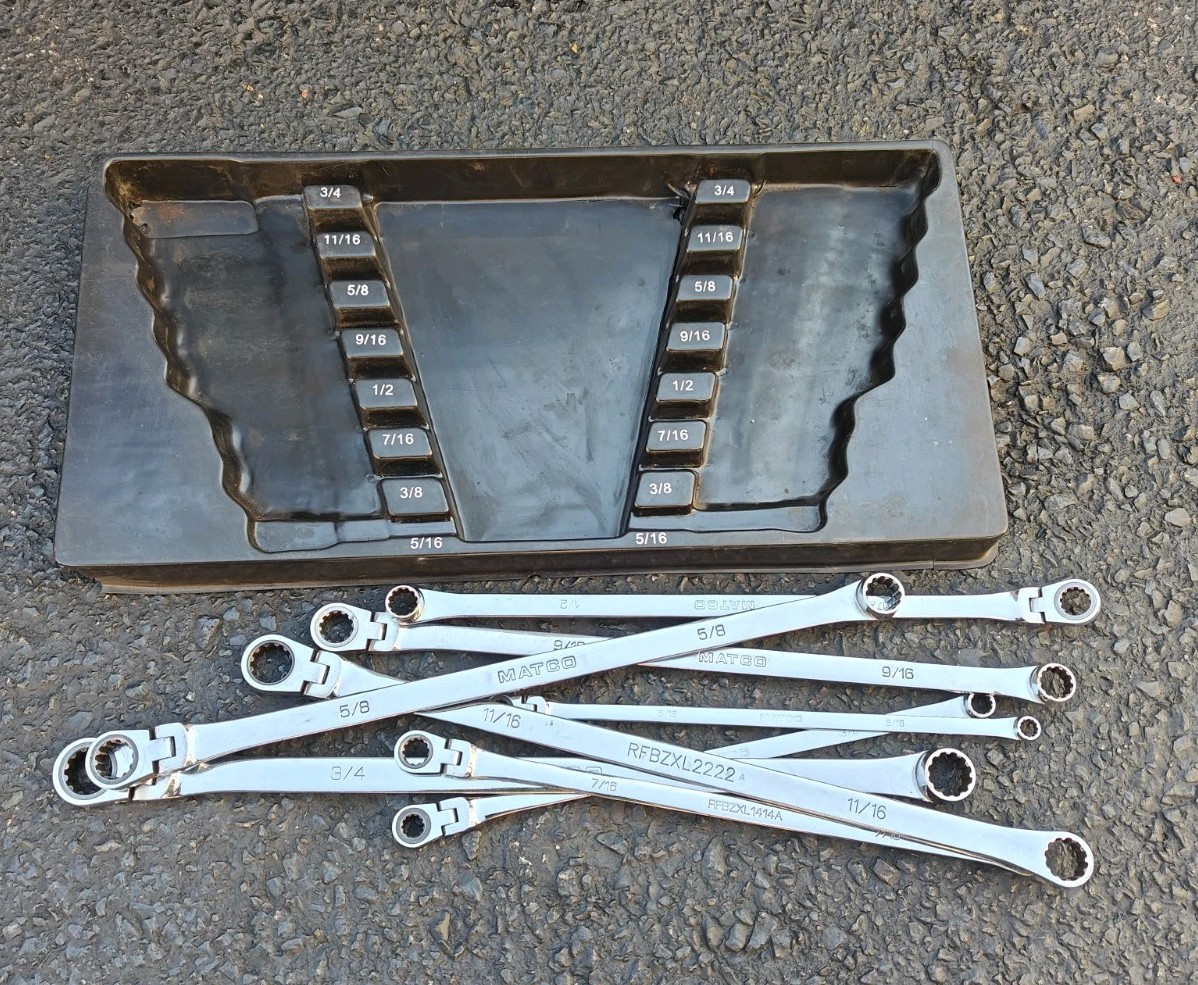 Matco Tools 8pc SAE 0° Flex Head Ratcheting Box XL Wrench Set Spline Inch