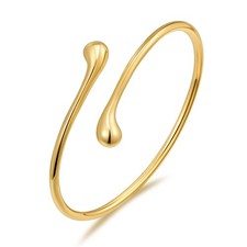 Dainty Thin Cuff Bangle Bracelets for Women Adjustable Gold Cuff Bracelet Min...