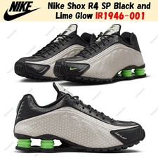 Nike Shox R4 SP Black and Lime Glow IR1946-001 Men's Size