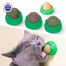 Catnip Toys Balls 4 Pcs Edible Kitten Silvervine Cat Energy Ball Dental Chew