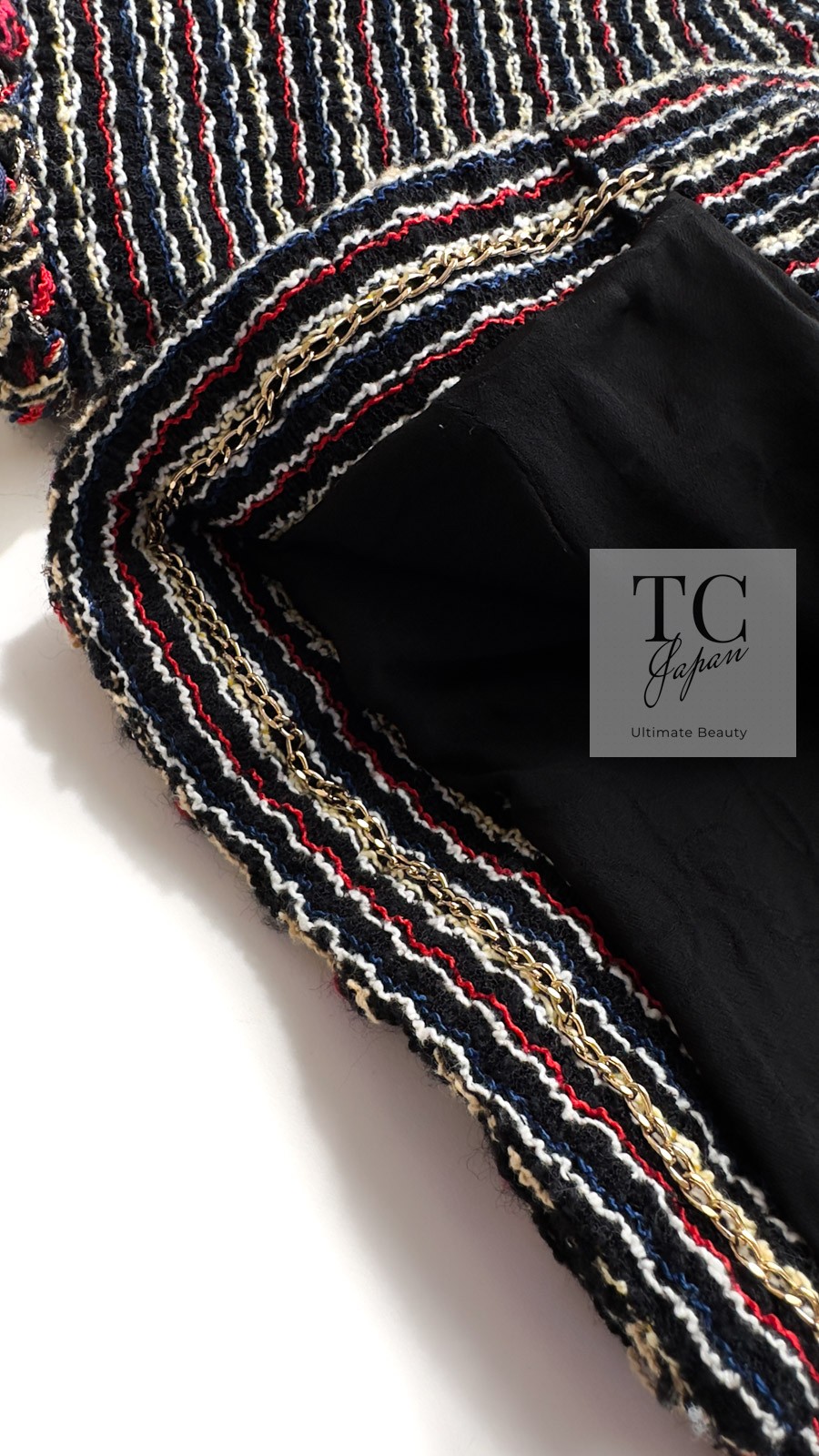 CHANEL 11C Black Border Multi Color Tweed Jacket Dress Setup KarlLagerfeld 42 image 7