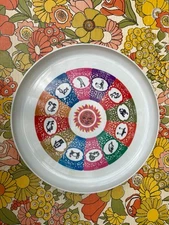 Vintage Deka plastics Zodiac Astrology Tray Multicolored 1969