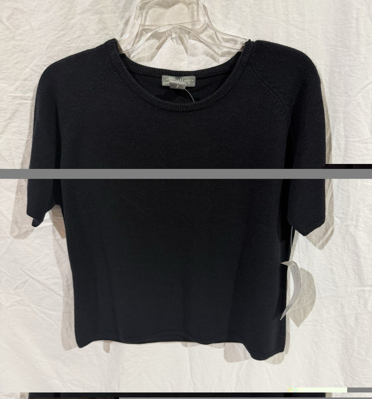 SML Design Women’s Black Solid Basic Crew Neck Short Sleeve Pullover T-Shirt L