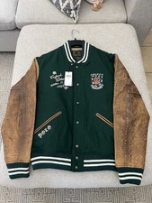 Polo Ralph Lauren RLFC Letterman Varsity Jacket Leather Sleeves Mns XL: Rtl 998