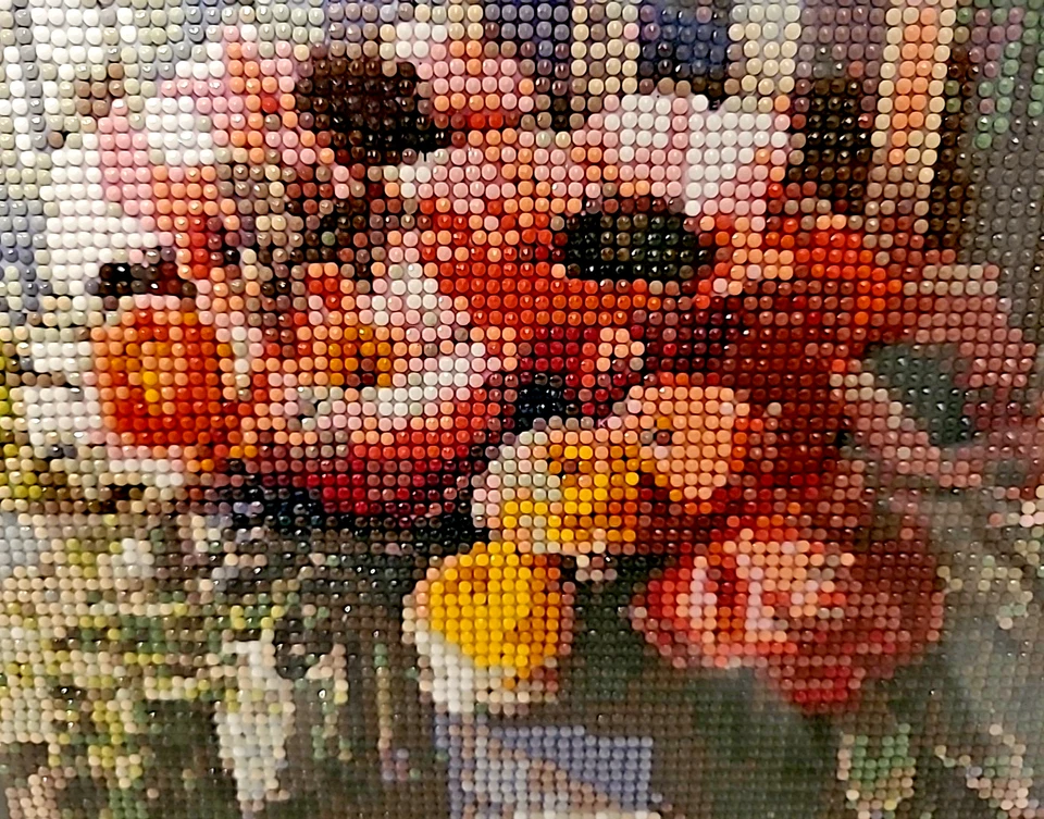 Алмаз искусства цветочный букет деревенский картина в рамке 12 1/4 x 15 1/4» потертый шик - Изображение 4 из 4