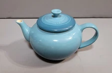 Le Creuset Stoneware Small 22 oz Teapot with Tea Infuser Teal Ombre Retired