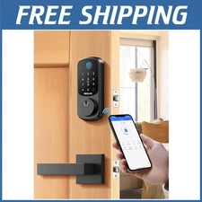 Keyless Entry Lever Handle Lock with Fingerprint Recognition