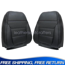 Driver & Passenger Top Perforated Leather Seat Cover Blk For 2011-2017 VW Jetta