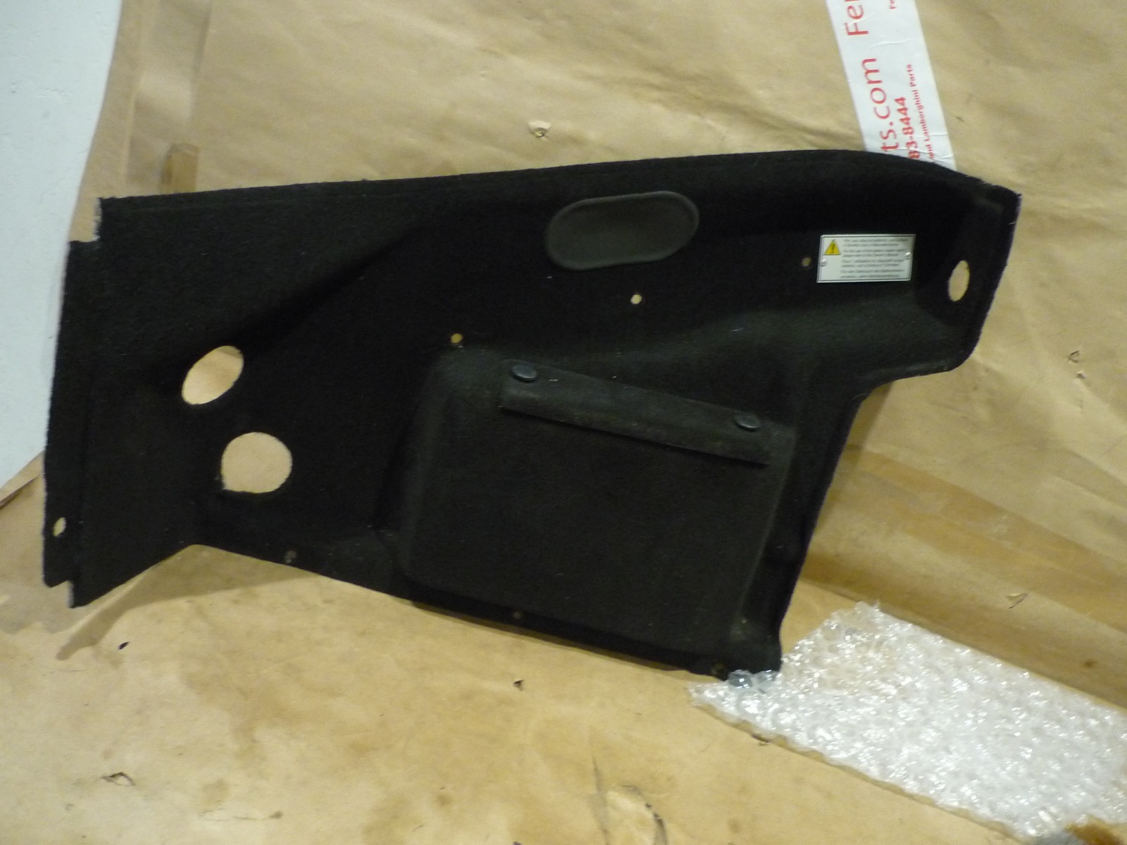 Ferrari 360 - RH Side Panel For Trunk Compartment  - P/N 65527100