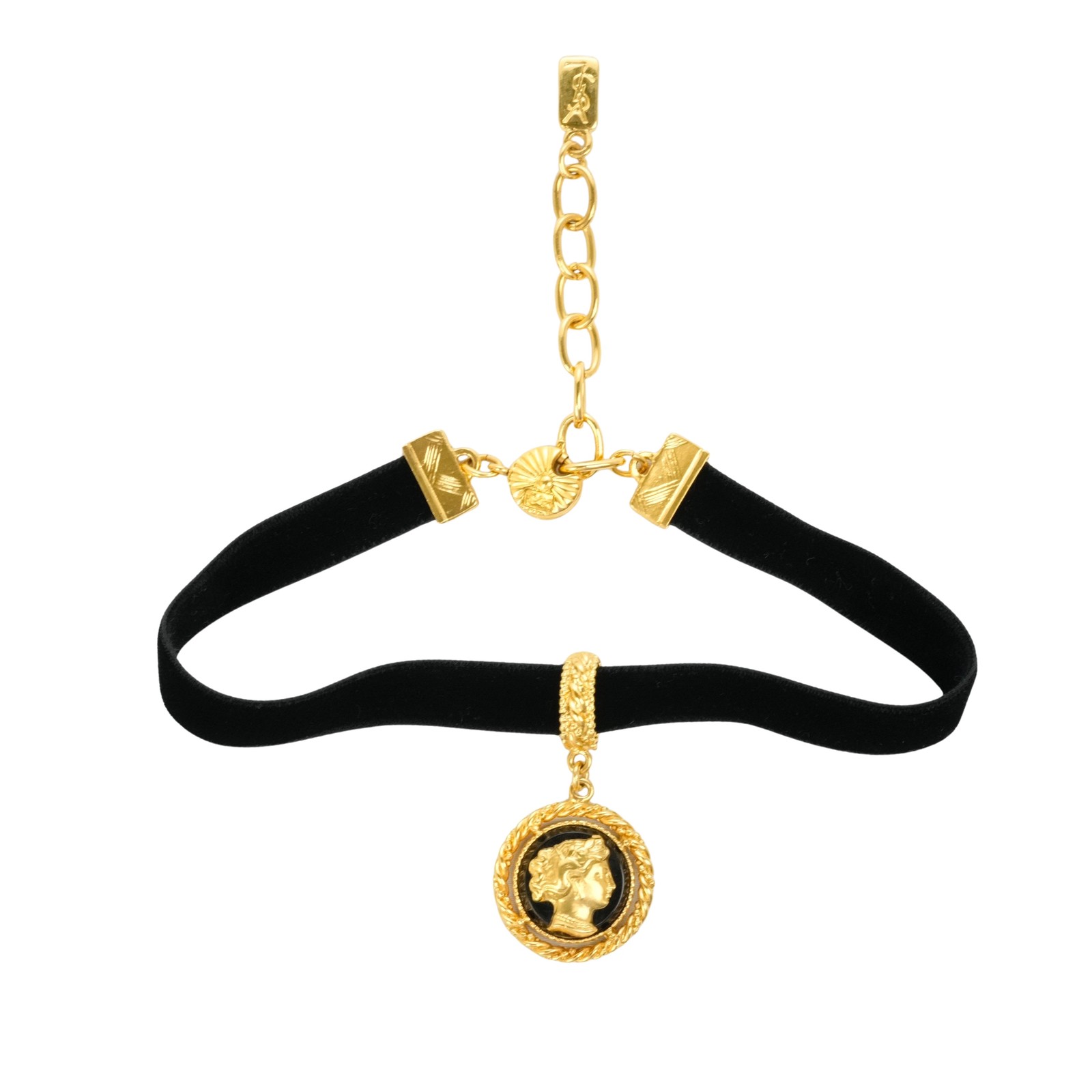 Collana YVES SAINT LAURENT YSL oro nero top 2 1 cm x 3 5 cm accessori donna