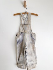 VINTAGE 1930s Cotton Child's Overalls Sun Faded Blue Stripe Depression Workwear