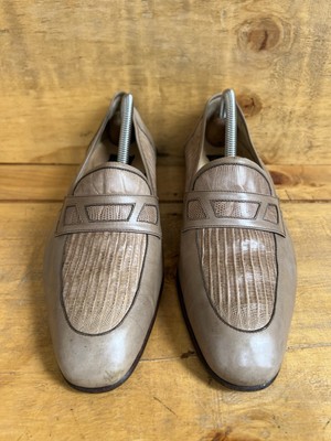 Mauri Vintage Brown Lizard Skin Loafers Men’s Size 8.5 Exotic Slip-On Shoes Mauri Vtg Brown All Over Genuine Lizard Tasseled Loafer Slip  main image 2