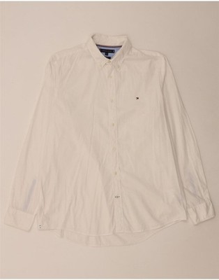 Tommy Hilfiger Herren Hemd Slim Fit XL Weiß Baumwolle BQ19