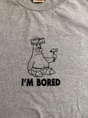 Vintage Y2K Medium Patrick Starfish “I’m Bored” T Shirt SpongeBob Nickelodeon - Bild 5 von 7