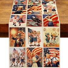 Vintage 4th of July Table Runner Retro 250th ...