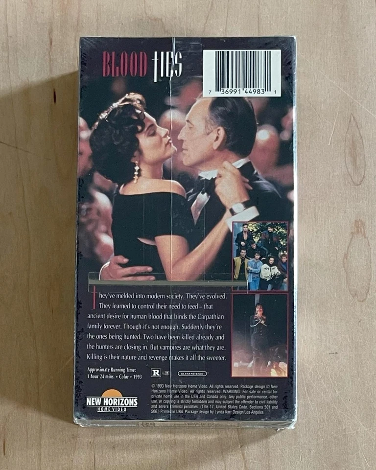 Vampire Conspiracy TV Horror Movie BLOOD TIES (1991) New Sealed VHS New Horizons - Image 3 of 4