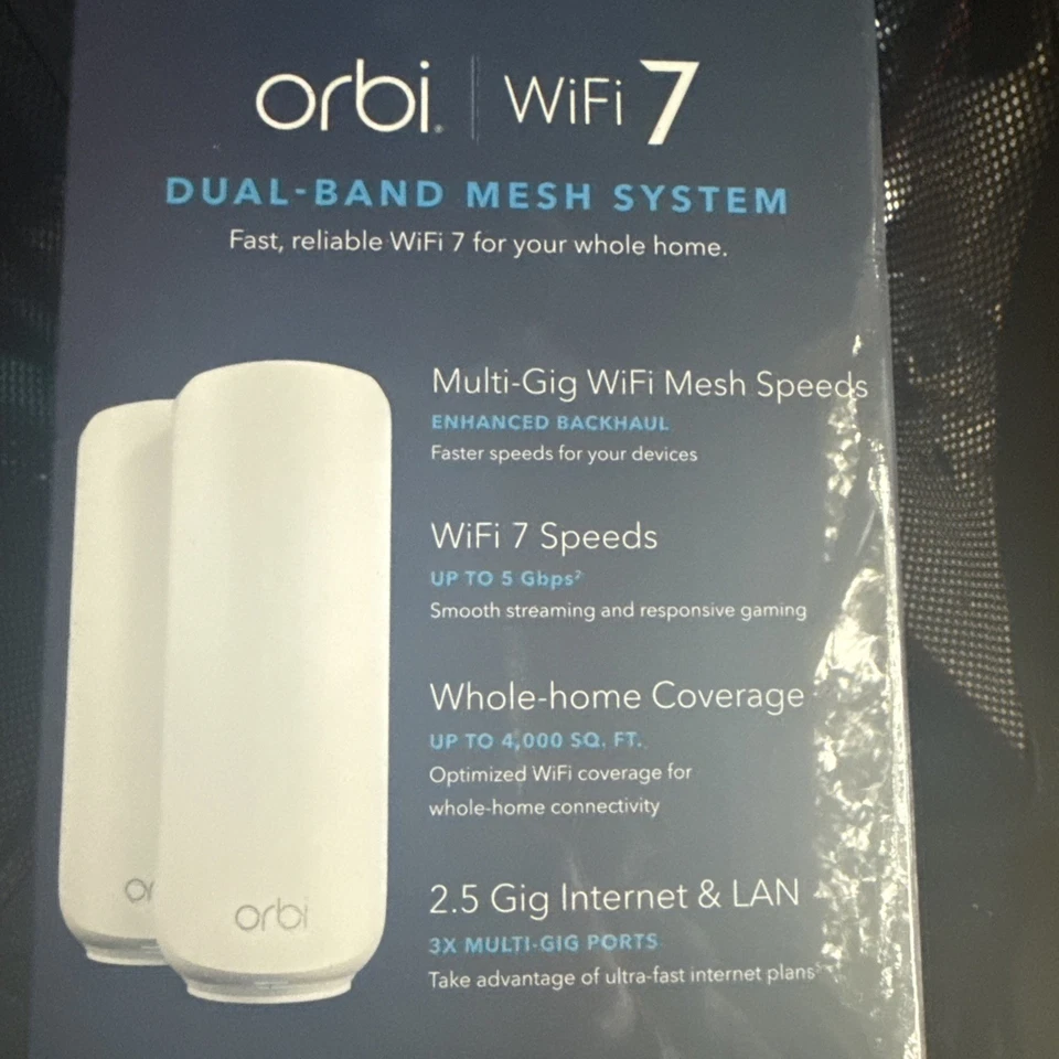Netgear Orbi WiFi 7 360 Series. Brand New; Sealed. BE 5000 2pk System. - Image 3 of 4