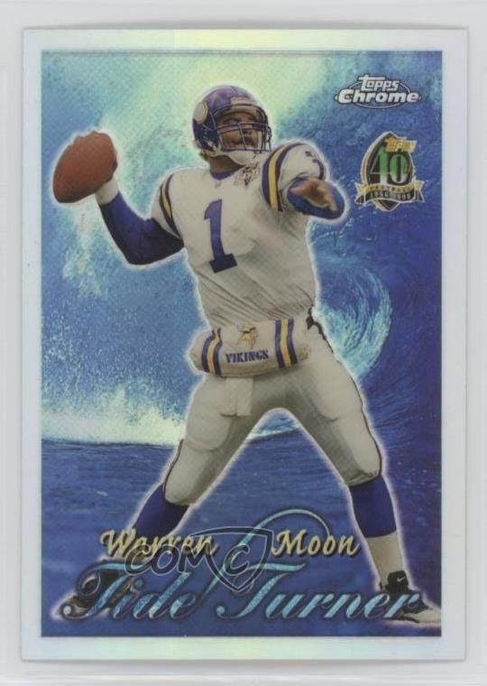1996 Topps Chrome Tide Turner Refractor Warren Moon #TT2 HOF 6m1