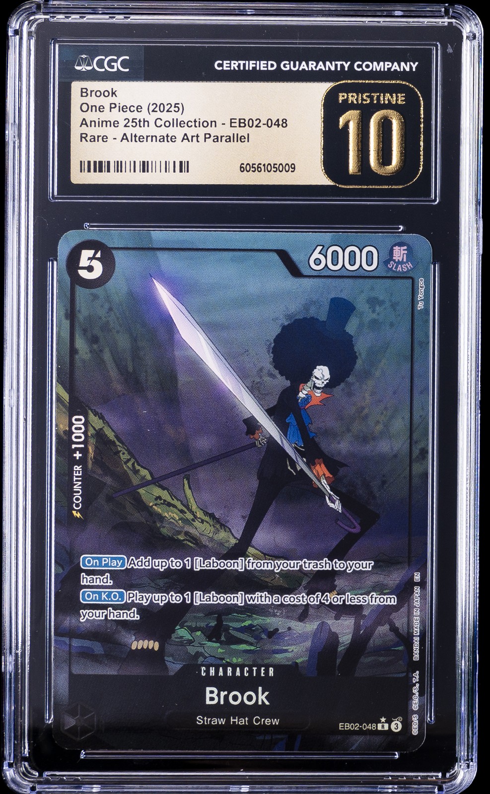 2025 ONE PIECE EB02-ANIME 25TH COLLECTION ALT ART #048 BROOK CGC 10 PRISTINE