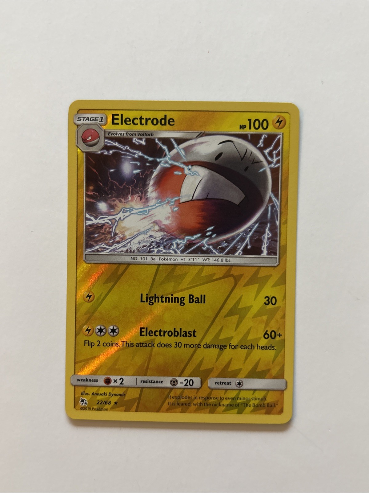 Electrode Rev Reverse Holo SM Hidden Fates Pokemon NM 22/68 Sun & Moon