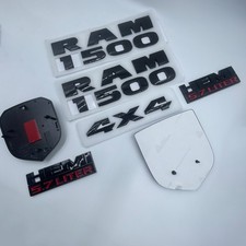 7Pcs Badges For RAM 1500 Front Rear HEMI 5.7 Liter 4X4 Emblems Glossy Black