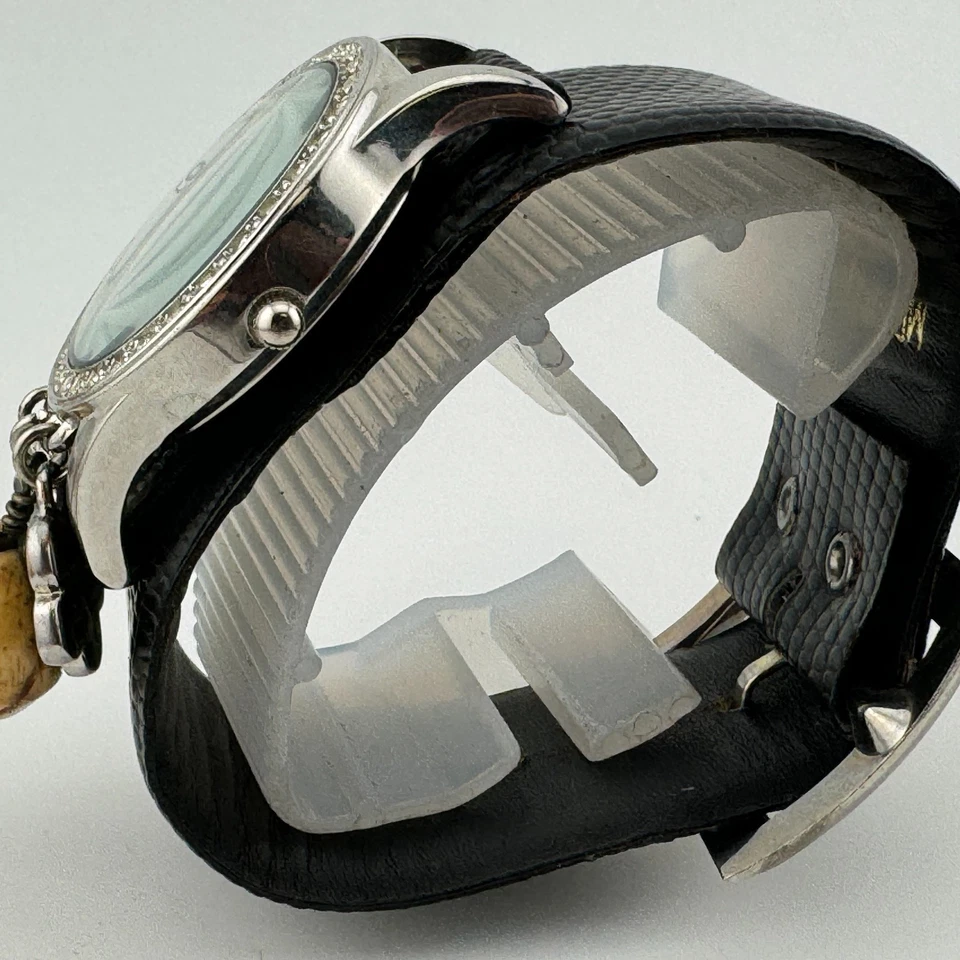 VTG Vivani Quartz Watch Unisex Silver Dragonfly Dial Skull Bead Japan New Batter - Image 4 of 4