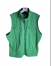 Chaps Womens Polar Fleece Vest Full Zip Plus Size 2X