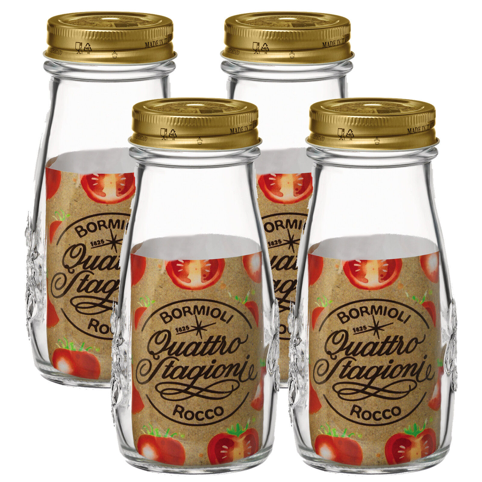 Bormioli Rocco Screw Cap Preserve Jars Glass Airtight Kitchen Storage