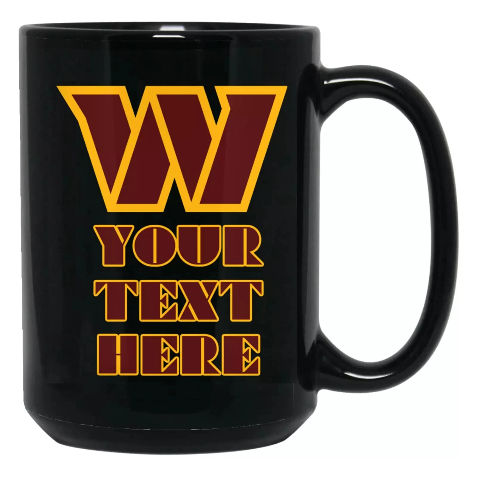 Custom Personalized Washington Commanders Black Ceramic Coffee Mug Cup