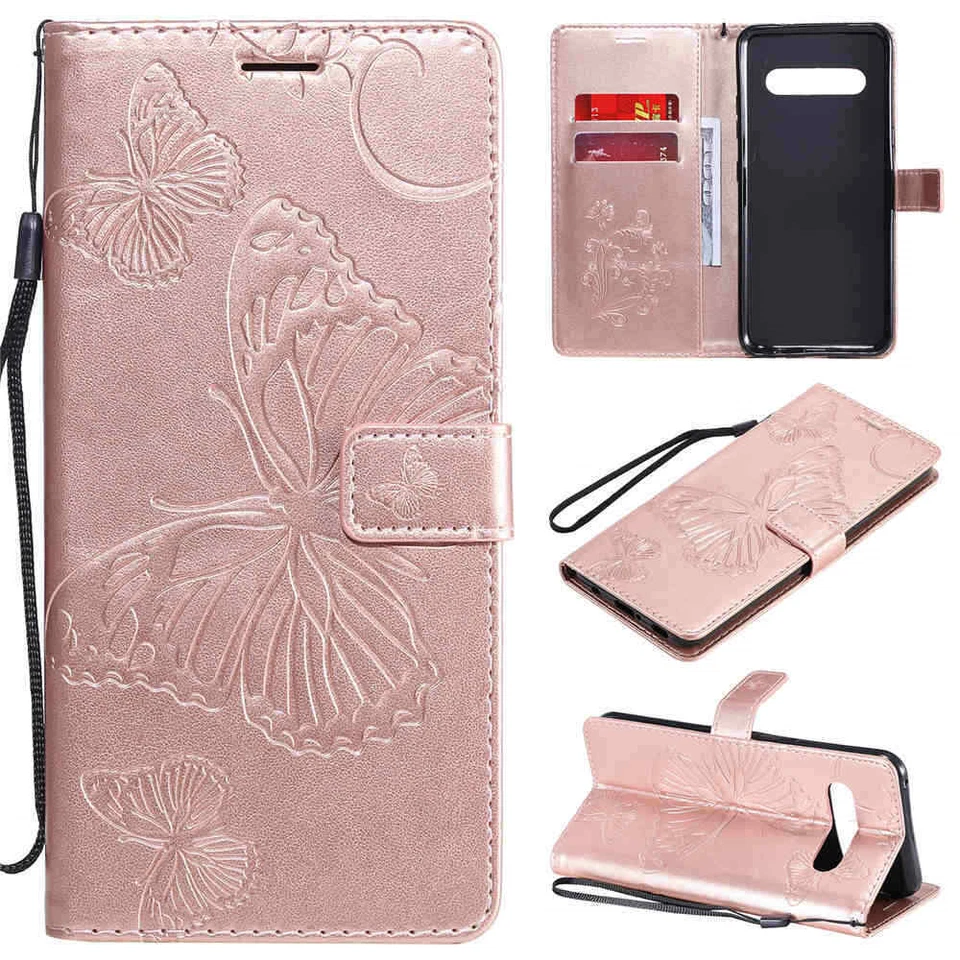 Butterfly Wallet Flip Leather Phone Case For LG V60 K61 K51 K50S Stylo 4 5 6 V60 - Image 2 of 4