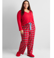State of Day Women's Plus Size Plaid Flannel Pajama Pants Size 3X 22253