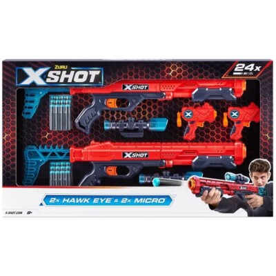 X-Shot Insanity 2x Hawk Eye & 2x Micro Blaster Set | eBay