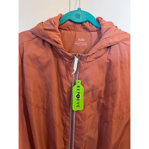 NWT Zuda Zip Up Windbreaker Jacket Hooded UPF 50, Rosewood Pink, Size Large - Picture 4 of 12